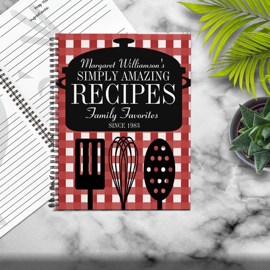 Modernes Vintages Personalisiertes Rezept Notizbuch