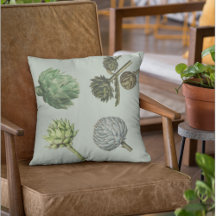 Modernes Vintages pflanzliches Artichoke-Kissen
