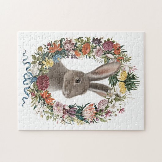 Modernes Vintages Puzzle aus Kaninchen (Horizontal)