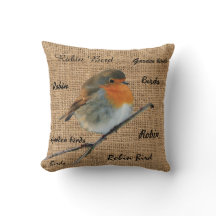 Modernes Vintages Robin Bird-Burlap-Skript