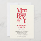 Modernes Vintages Rot + helles Weihnachtsfest Part (Vorderseite)