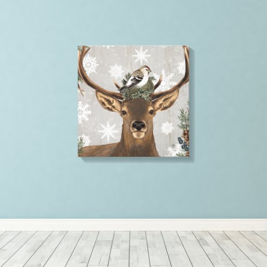 modernes, Vintages, rustikales Waldwild Leinwanddruck (Insitu (Holzboden))