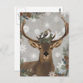 modernes, Vintages, rustikales Waldwild Postkarte (Vorne/Hinten)