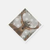 modernes Vintages rustikales Winterhirsch Serviette (Ecke)