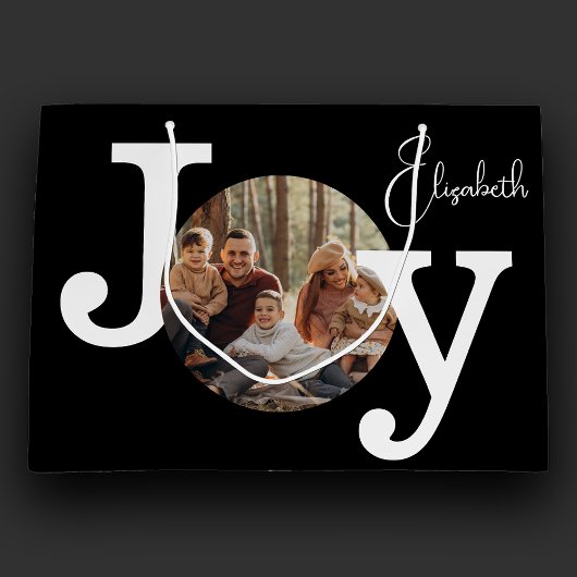 Modernes Vintages Schriftsetzwerk Weihnachts-Foto Große Geschenktüte