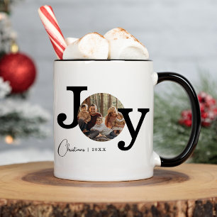 Modernes Vintages Schriftsetzwerk Weihnachts-Foto Kaffeetasse