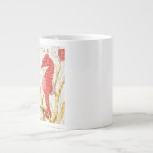 modernes Vintages Seepferd Jumbo-Tasse (Vorderseite)