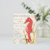 modernes Vintages Seepferd Postkarte (Stehend Vorderseite)