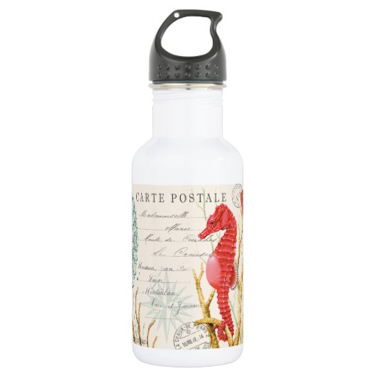modernes Vintages Seepferd Trinkflasche (Vorderseite)