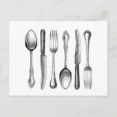 modernes Vintages Silbergeschirr Postkarte (Vorderseite)