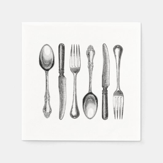 modernes Vintages Silbergeschirr Serviette (Vorderseite)