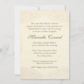 Modernes Vintages Spitzen-Tee aus festem Hydrangea Einladung (Rückseite)