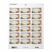 Modernes, Vintages Spitzentea Hydrangea in Rose Adressaufkleber (Vorne)