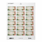 Modernes, Vintages Spitzentea Hydrangea in Rose Adressaufkleber (Vorne)