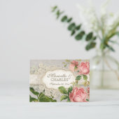 Modernes, Vintages Spitzentea Hydrangea in Rose Begleitkarte (Stehend Vorderseite)