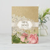 Modernes, Vintages Spitzentea Hydrangea in Rose Einladung (Stehend Vorderseite)