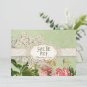 Modernes, Vintages Spitzentea Hydrangea in Rose Einladung (Stehend Vorderseite)