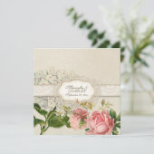 Modernes, Vintages Spitzentea Hydrangea in Rose Einladung (Stehend Vorderseite)