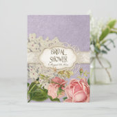 Modernes, Vintages Spitzentea Hydrangea in Rose Einladung (Stehend Vorderseite)