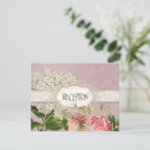 Modernes, Vintages Spitzentea Hydrangea in Rose Einladung (Stehend Vorderseite)