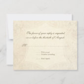 Modernes, Vintages Spitzentea Hydrangea in Rose RSVP Karte (Rückseite)