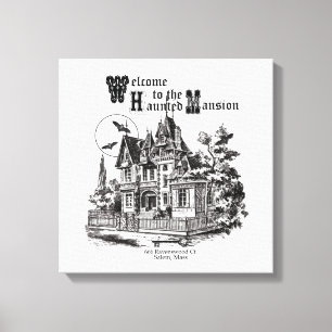 modernes Vintages Spuk Herrenhaus Leinwanddruck