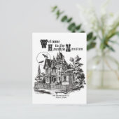 modernes Vintages Spuk Herrenhaus Postkarte (Stehend Vorderseite)