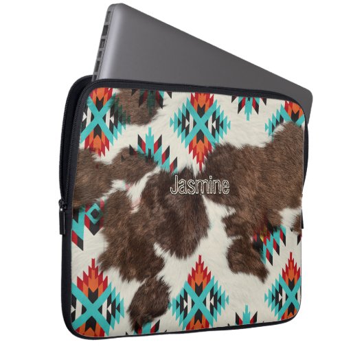 Modernes, Vintages Südwestküstenmuster Laptopschutzhülle (Vorne Rechts)
