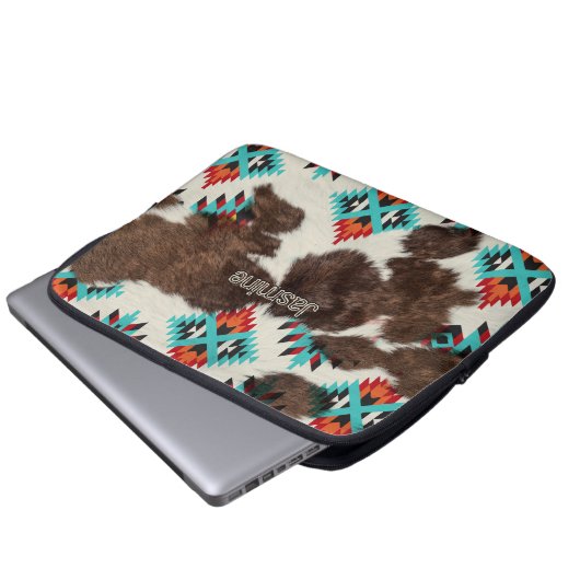 Modernes, Vintages Südwestküstenmuster Laptopschutzhülle (Vorne Knopf)