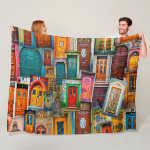 Modernes Vintages Türmuster Einzigartig Fleecedecke