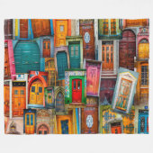 Modernes Vintages Türmuster Einzigartig Fleecedecke (Vorderseite (Horizontal))