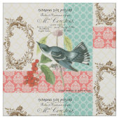 Modernes Vintages Vogelgeflecht Stoff (Nahaufnahme)