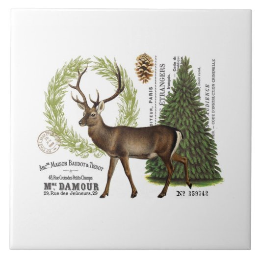 modernes Vintages Waldwild Fliese (Vorderseite)
