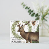 modernes Vintages Waldwild Postkarte (Stehend Vorderseite)