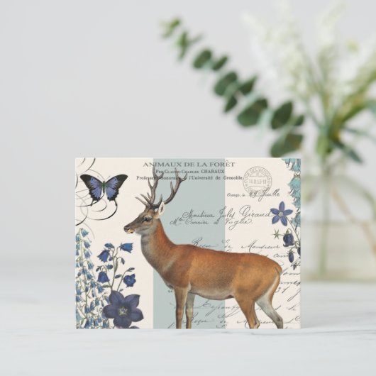 modernes Vintages Waldwild Postkarte (Stehend Vorderseite)