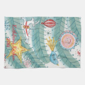 Modernes Vintages Weihnachtsbaum Geschirrtuch (Horizontal)