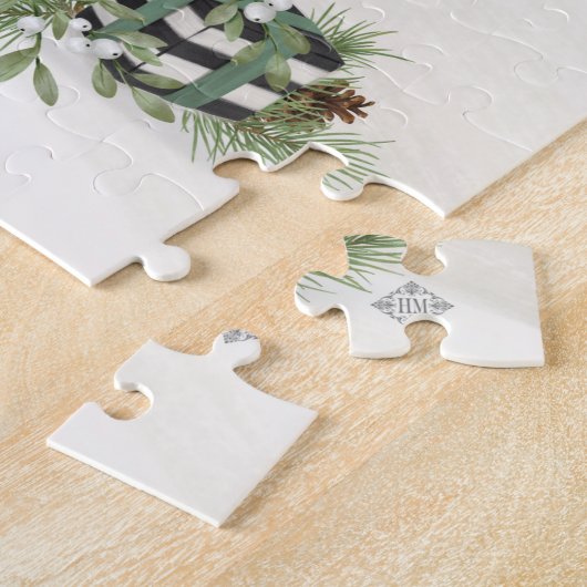 Modernes Vintages Winterschneepuzzle Puzzle (Seite)