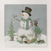Modernes Vintages Winterschneepuzzle Puzzle (Vertikal)