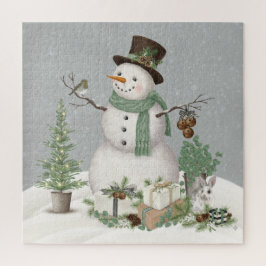 Modernes Vintages Winterschneepuzzle Puzzle