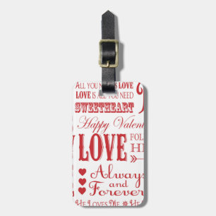 Modernes Vintages Wort Valentine Liebe Gepäckanhänger