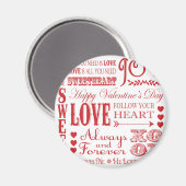 Modernes Vintages Wort Valentine Liebe Magnet (Vorderseite/Rückseite)