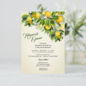 Modernes Vintages Zitronenfrucht | Abendessen Prob Einladung (Stehend Vorderseite)