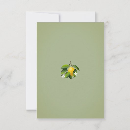Modernes Vintages Zitronenfrucht | Abendessen Prob Einladung (Rückseite)