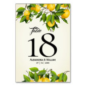 Modernes Vintages Zitronenfrucht | Hochzeit Tischnummer (Vorderseite)