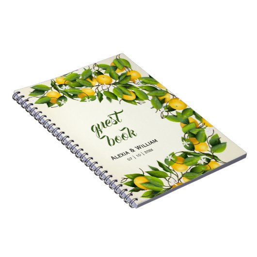 Modernes Vintages Zitronenfrucht | Hochzeitsgast Notizblock (Rechte Seite)