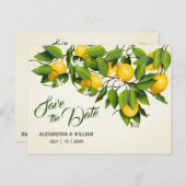 Modernes Vintages Zitronenfrucht | Hochzeitstag sp Postkarte (Vorne/Hinten)
