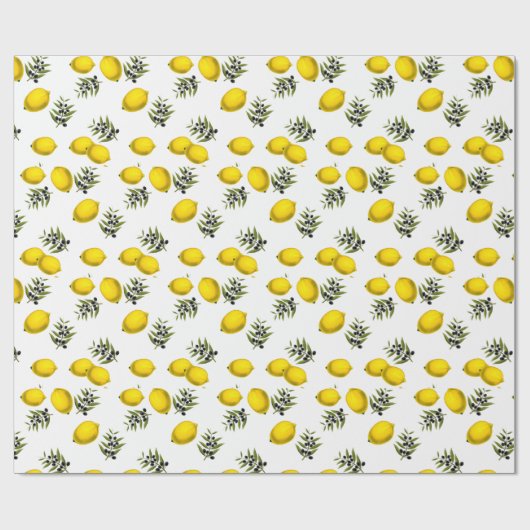 Modernes Vintages Zitronenmuster Geschenkpapier (Flach)