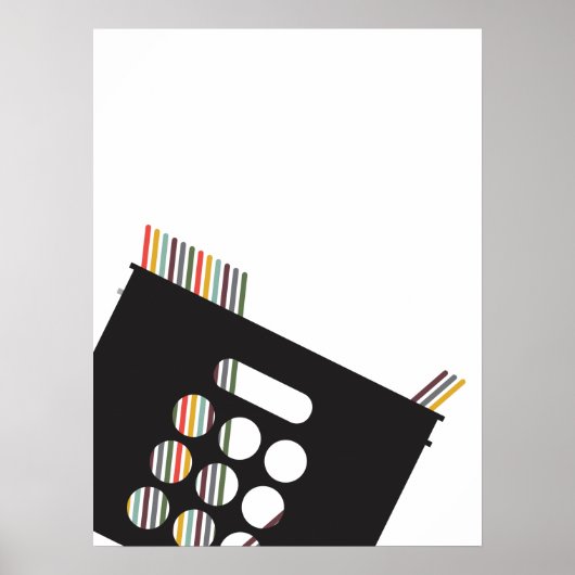 Modernes Vinyl Junkie Record Crat Poster (Vorne)