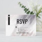 Modernes Violet Abstrakt Blush Strokes Wedding RSV Einladung (Stehend Vorderseite)