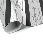 Modernes Violine Cooles Muster Streifen Retro Chic Geschenkpapier (Rolleneckpunkt)